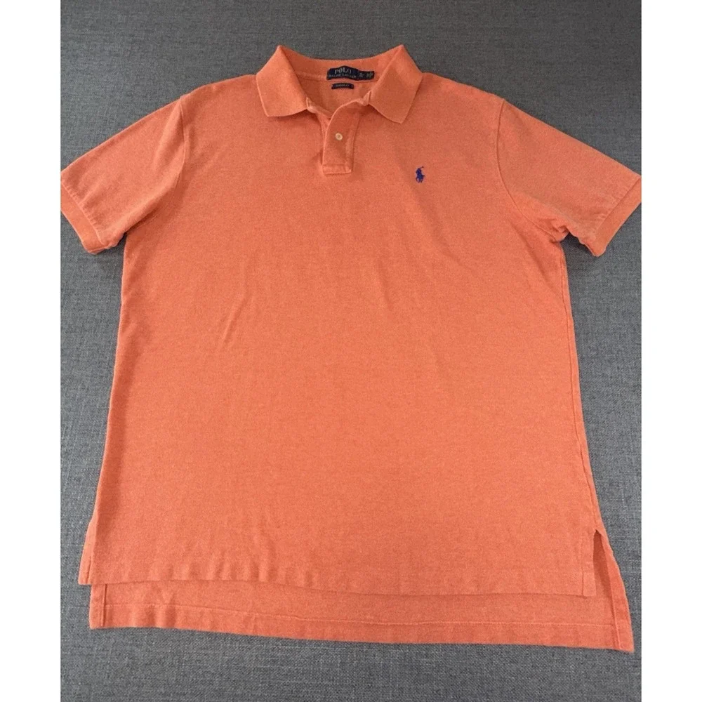 Polo Ralph Lauren Polo Shirt Men's XL Orange Classic Fit Short Sleeve Cotton